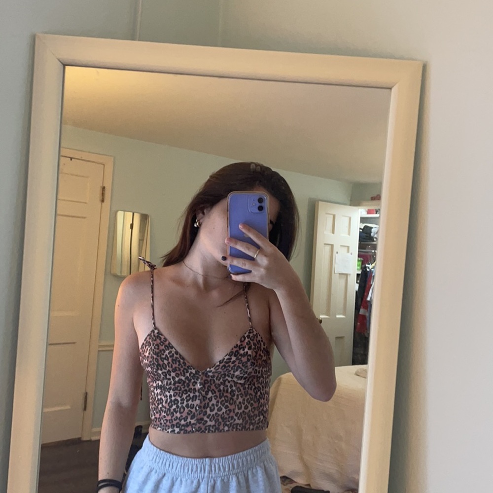 NWOT urban outfitters leopard corset type tie tank